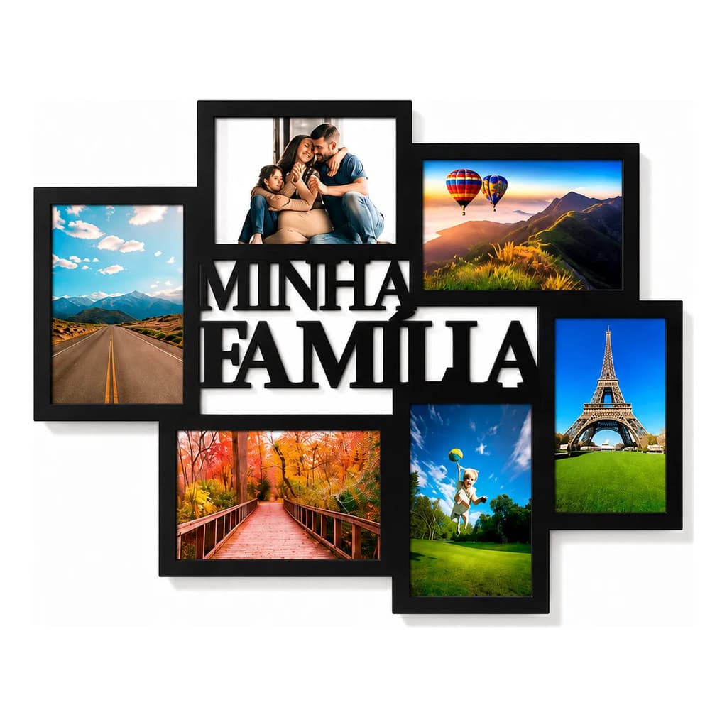 Porta Retrato De Parede Familia Mural De Fotos Viagens 15x10