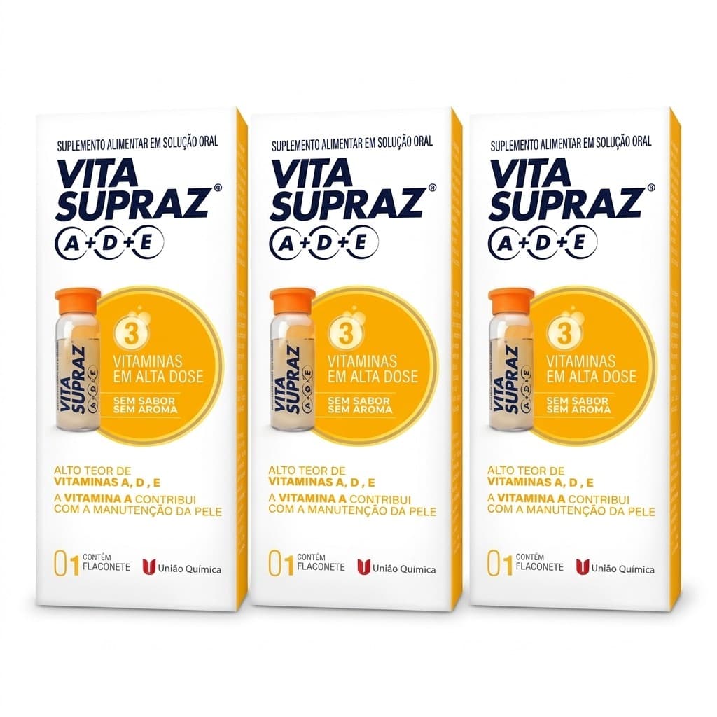 KIT 3X Vita Supraz 3ml – Vitaminas A, D e E, CABELO PELE UNHA E OSSOS