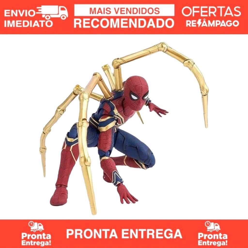 Boneco Homem Aranha Com Garras Novo Uniforme Do Aranha De Ferro Vingadores Colecionável 17/30CM