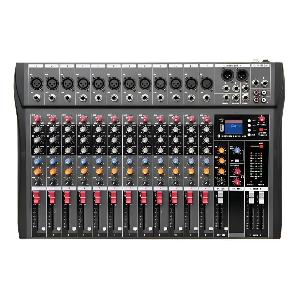 Mesa De Som 12 Canais Com Bluetooth,delay,usb,mp3,+48v