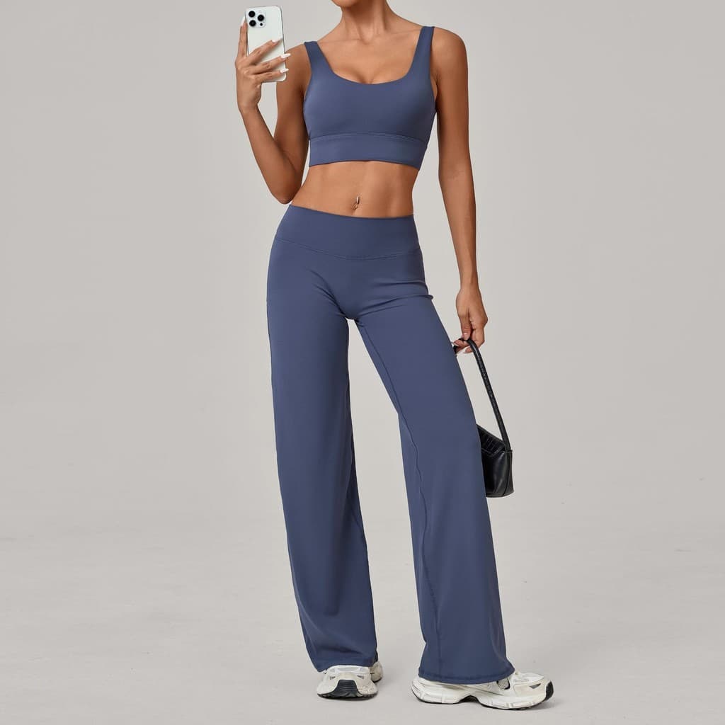 SHAMZU sutiã com alça de ombro duplo, calças retas, terno de Yoga feminino, secagem rápida, roupas de Fitness, corrida a