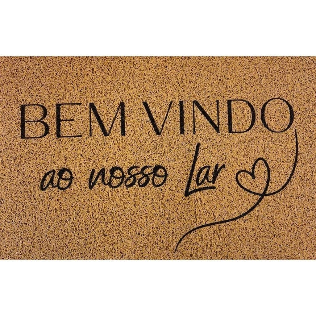 Tapete Porta Entrada Casa Capacho Vinil Nosso Lar Kapazi Antiderrapante 40x60cm