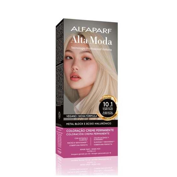 Tintura de Cabelo Alfaparf Alta Moda 10.1 Loiro XT. Claro cinza 150g.
