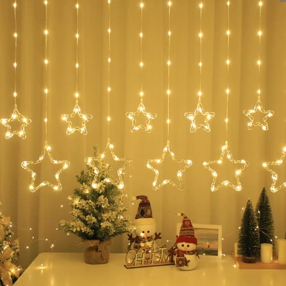 Pisca Pisca Estrela Cascata de Natal 3 Metros Bivolt 100 LEDs - Luz Decorativa Natalina