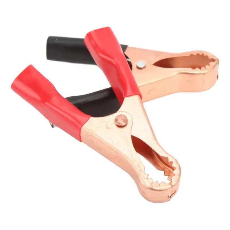 Par Garra Jacaré Bateria Chupeta Clip Cabo 2 Peças Preta Vermelha 30a 100a 200a 300a bc bc