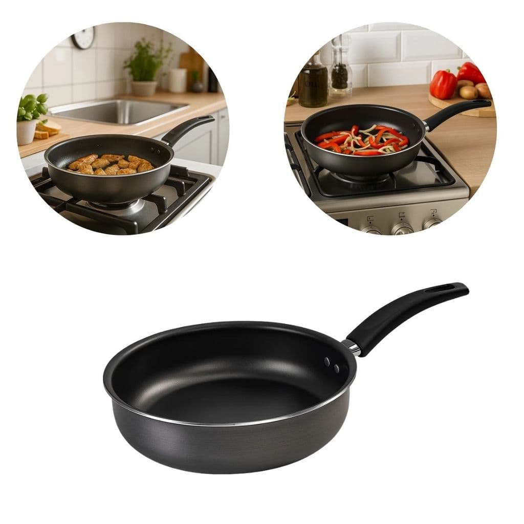 Frigideira Preta Antiaderente 20cm – Qualidade e Praticidade