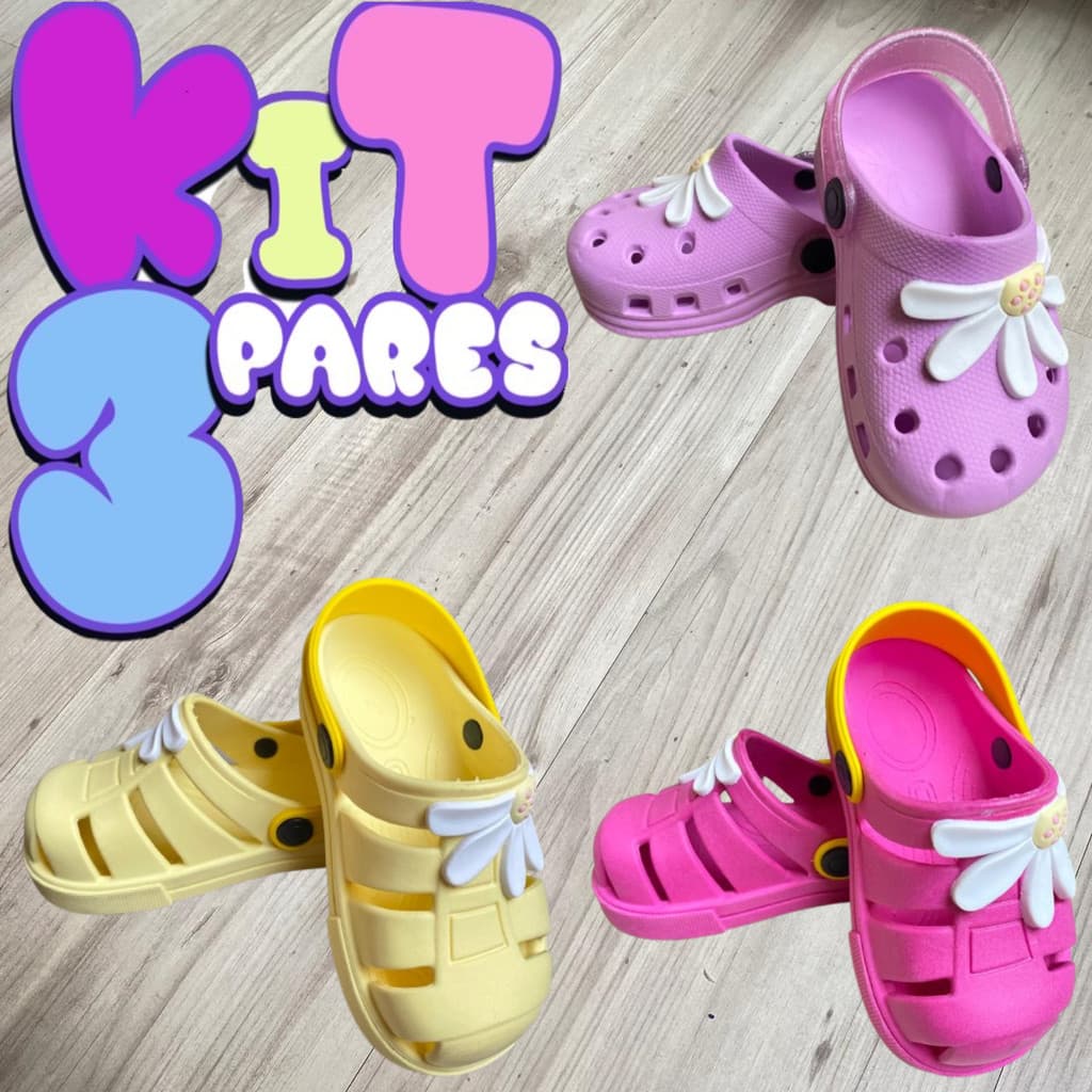 Kits de Chinelo Sandalia Chinela em Pares Infantil Menina