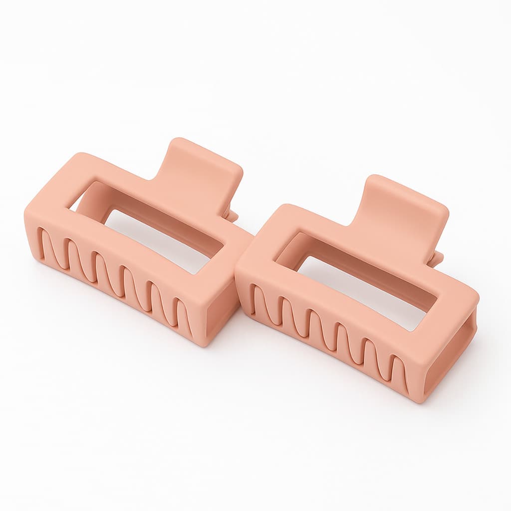 Kit 2 Presilhas de Cabelo Femininas Rosa Coreano 4.5cm | Acessório Elegante