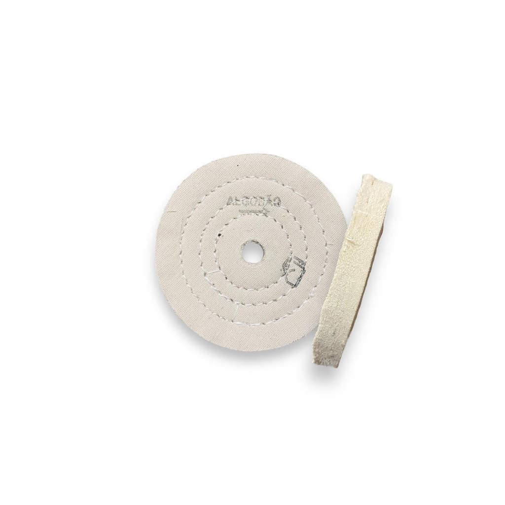 Roda Algodão Costurado 10cm - Espelhamento de Metais Aluminio Inox / Polimento Acrilico Lanterna Farol Fornitura