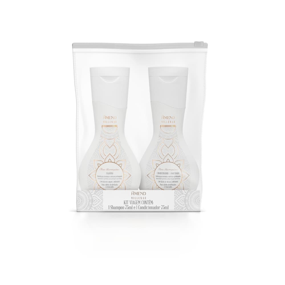 Kit Amend Marroquinos Shampoo + Condicionador Miniatura Ideal para bolsa