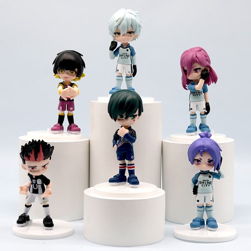6 peças/conjunto de 9cm com personagens de Anime Blue Barrier: Isomoku Yosuke, Bacharami, Ruri Chidori, Kagenemoku, Kiyo