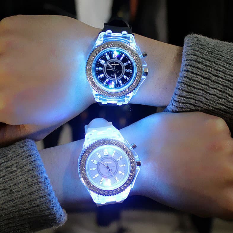 Ins mesmo estilo relógio luminoso único Harajuku versão coreana moda na moda das mulheres dos homens estudantes do ensin
