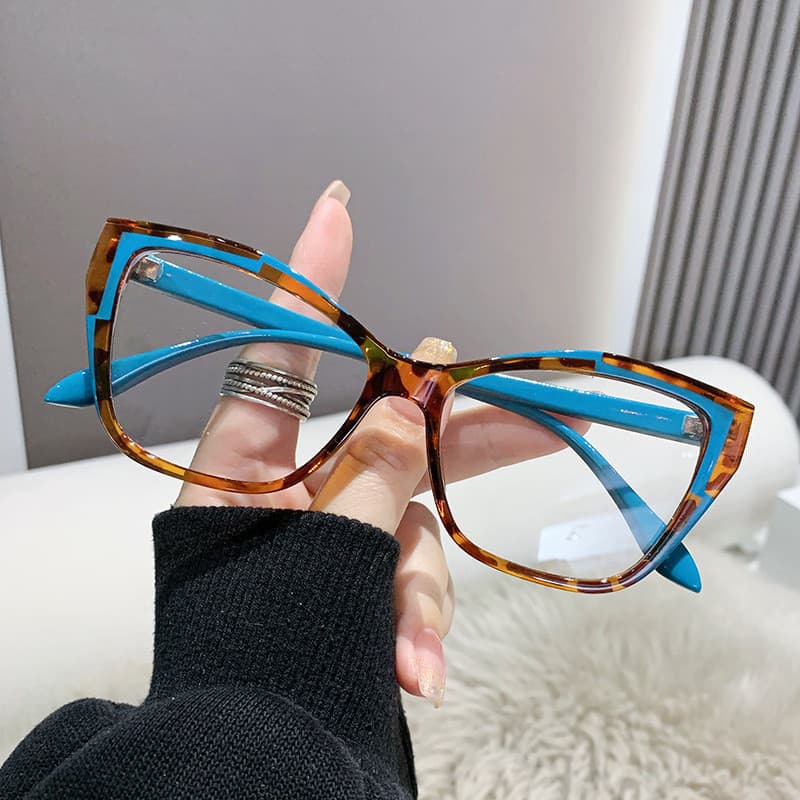 Óculos Femininos Ópticos De Bloqueio De Luz Azul Olho De Gato Transparente Senhoras Moda