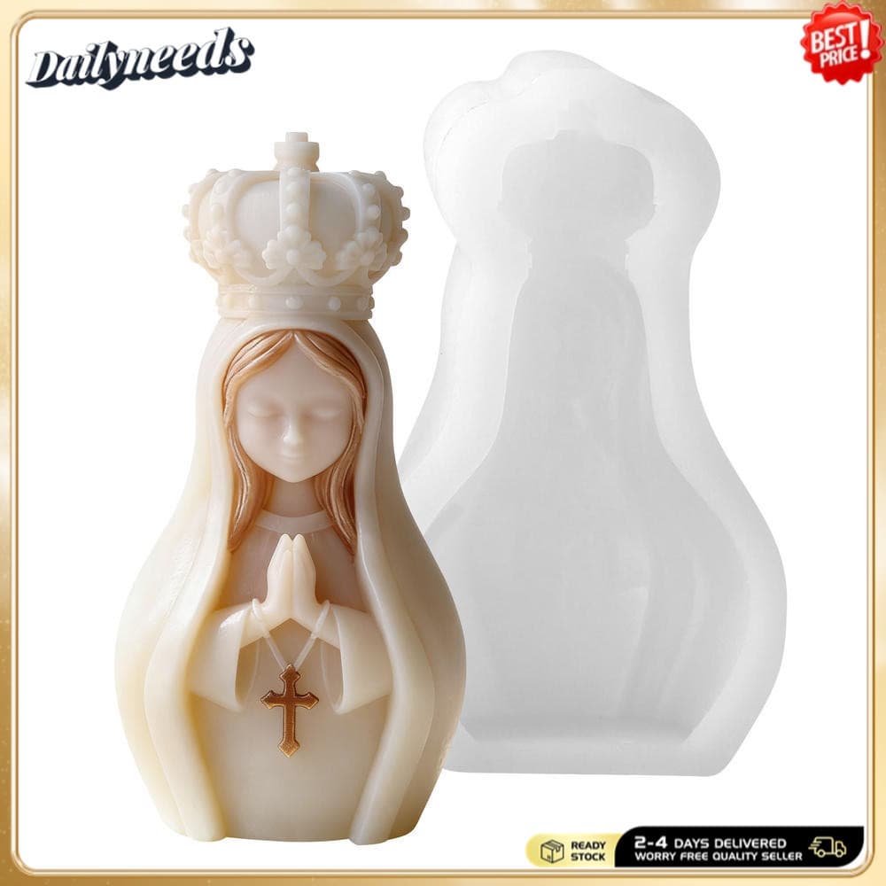 Molde De Silicone Virgem Maria De Qualidade Alimentar Reutilizável Orando Requintado Ornamentado Para Casa Fragrância Pr