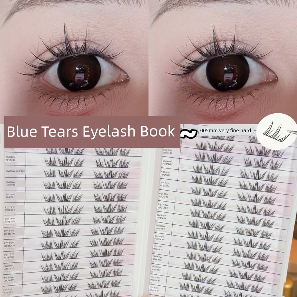 | cílios tufinho gatinho | 【cílios com cola e pinça】 tufinho fox eyes ♣Eiy sem cola verão azul lágrimas cílios li