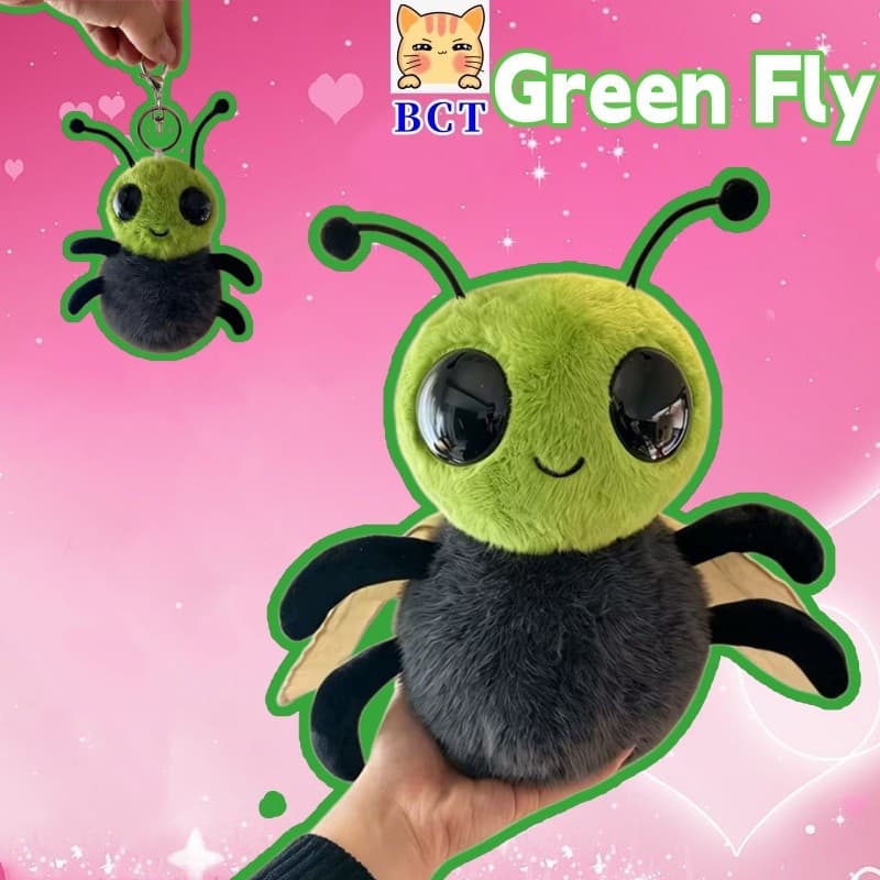 Boneca De Pelúcia Com Mosca De Cabeça Verde Fofa BCT , Adorável Pingente Propagação De Asas , Brinquedo Engraçado , Pres