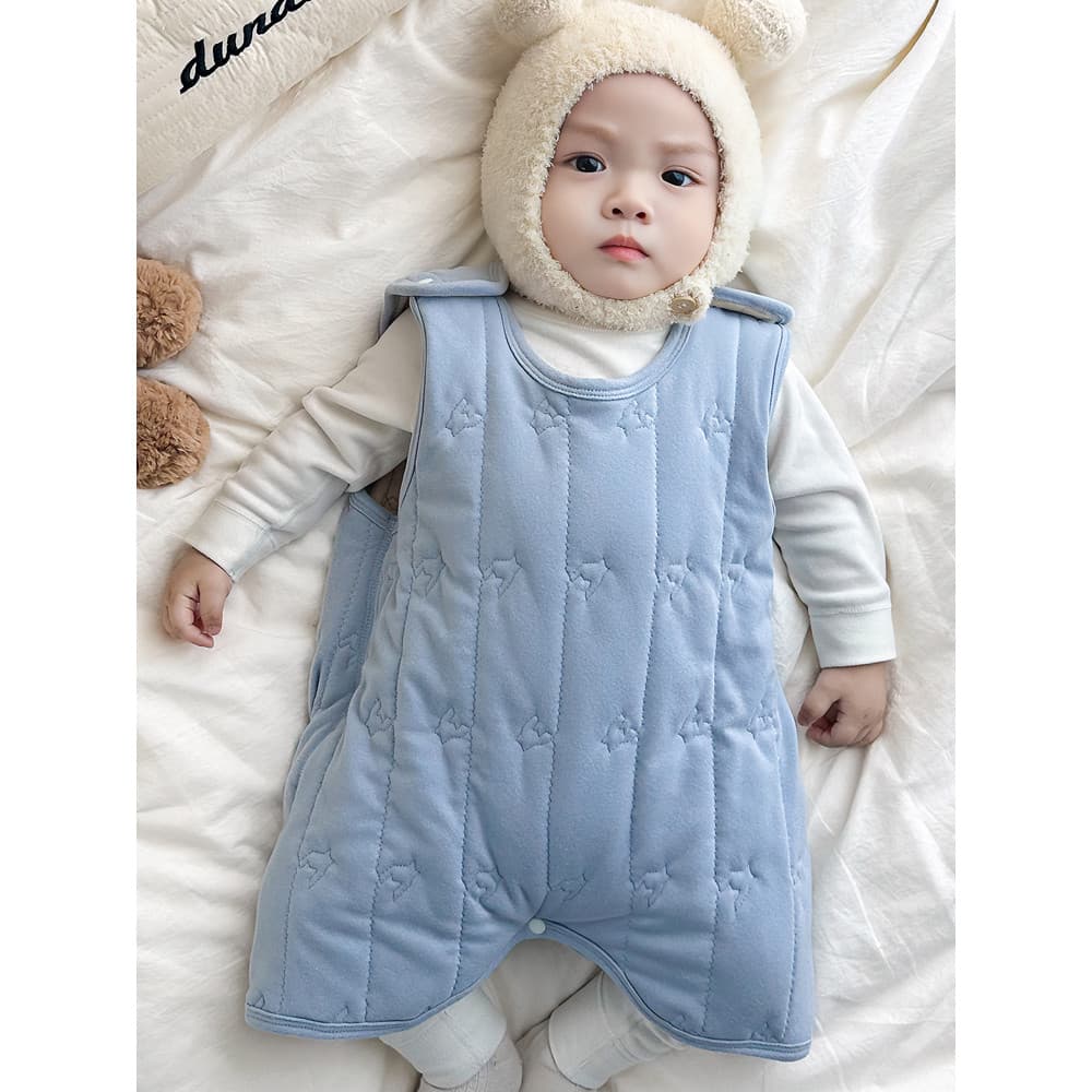 Saco de dormir para bebês outono inverno engrossado acolchoado bebê estilo colete infantil colcha à prova de chute prote