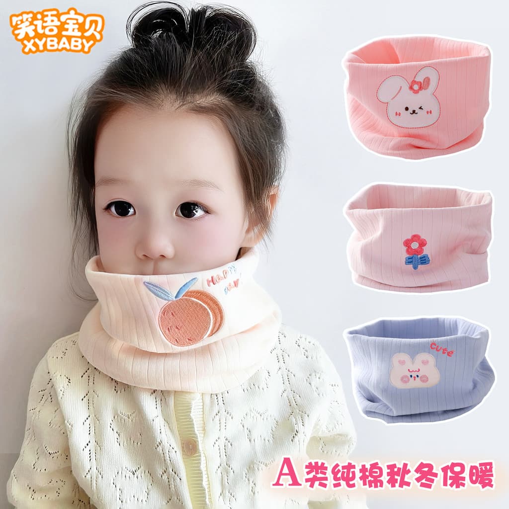 Bonito dos desenhos animados menina bebê pulôver babador outono inverno quente à prova de vento pescoço proteção bebê um