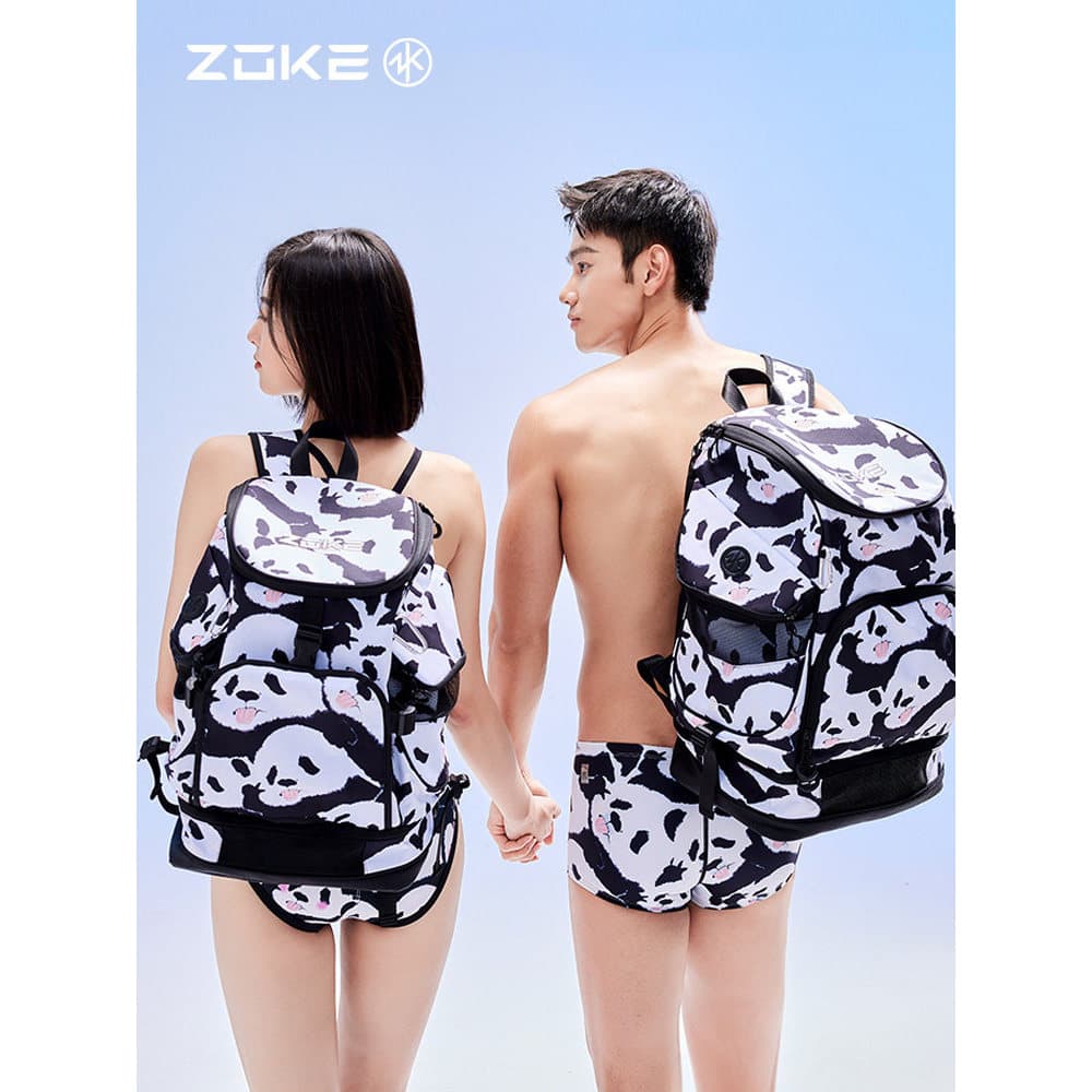 Zoke mochila separação seca e molhada adulto treinamento de natação grande capacidade independente sapato armazém zoke f