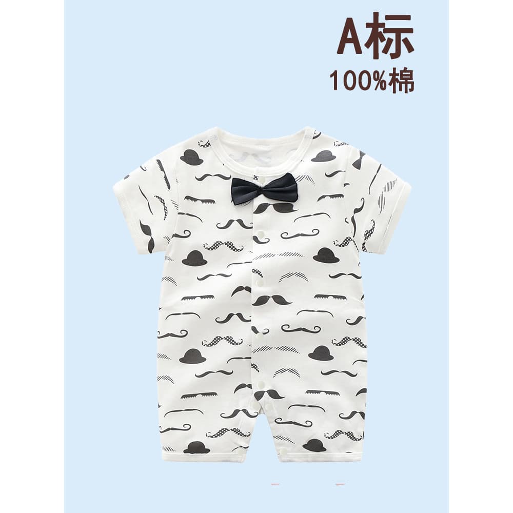 Roupas de bebê verão macacão de algodão puro estilo fino bebê menino vestido britânico de uma peça roupas de manga curta