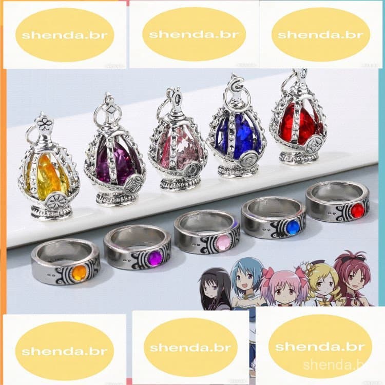 2pcs/Set Anime Puella Magi Madoka Magica Cosplay Colar De Gemas Pingente Festa De Presentes Propaganda