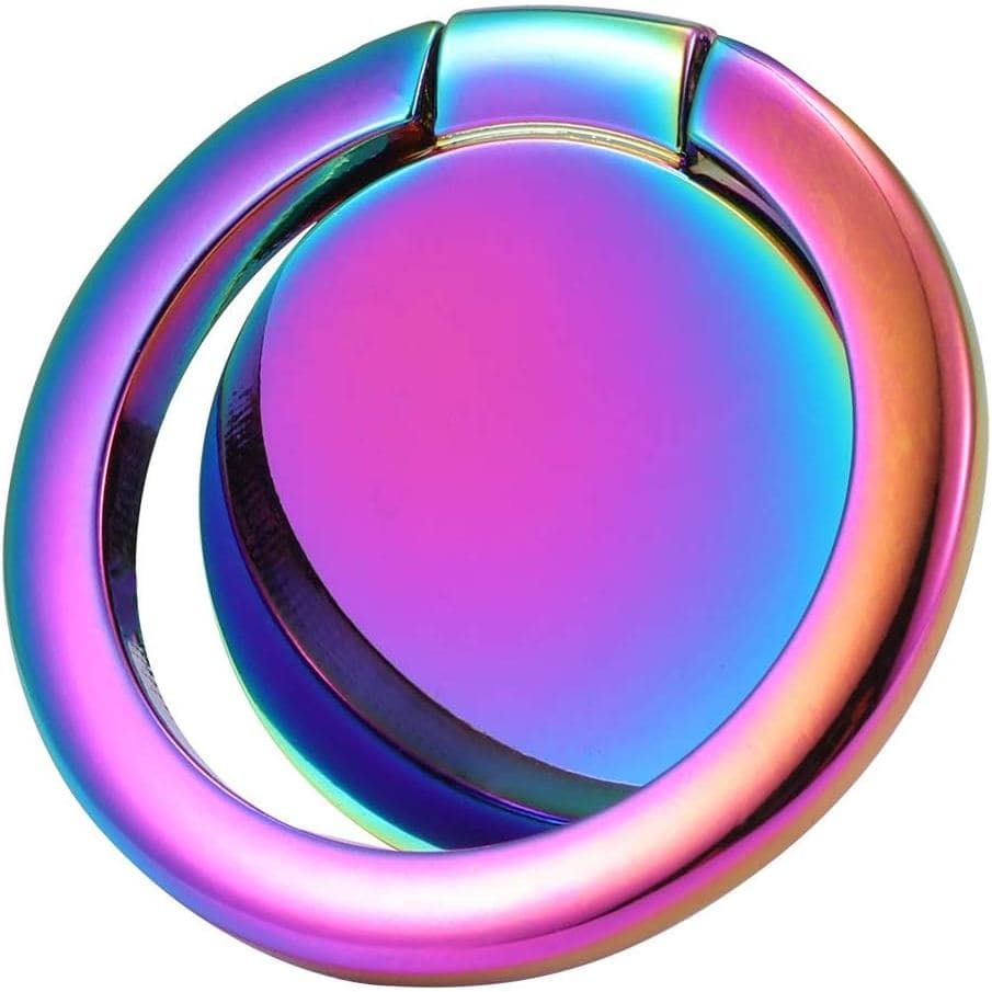 Suporte de Anel para Celular Arco-Íris, Suporte Multicolorido, Anel de Metal Iridescente com Rotação de 360 Graus para T