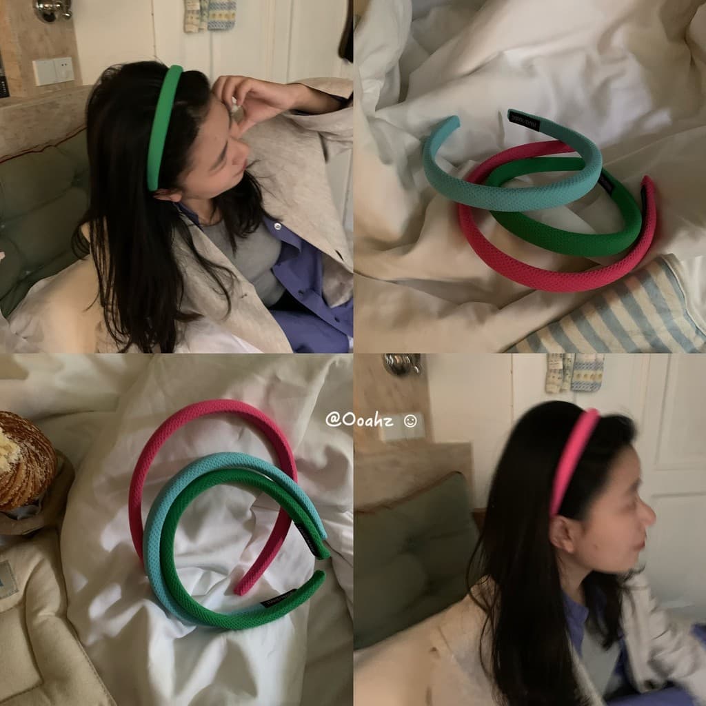 ponto cor ~ dopamina xadrez tecido esponja bandana doce bonito menina All-Match imprensa cabelo bandana acessórios