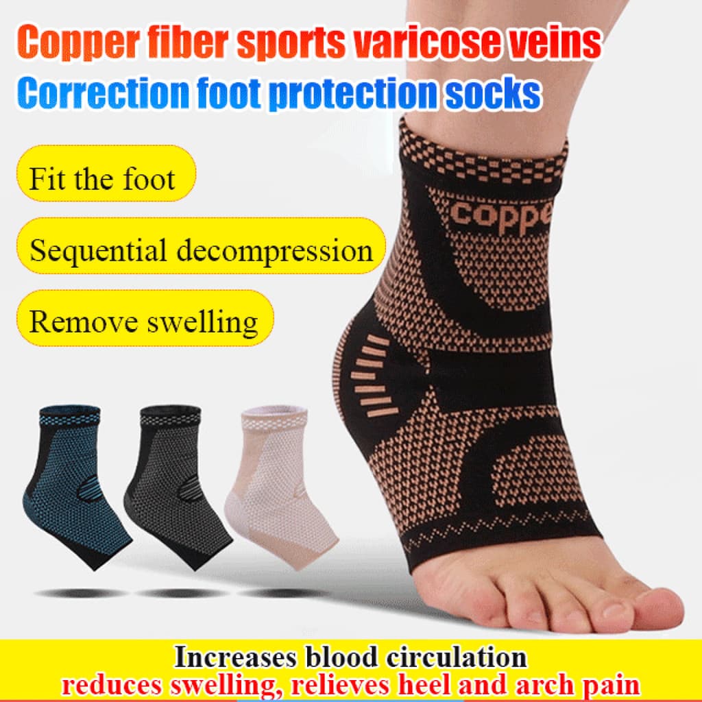 【Respirável E Confortável】Meias esportivas de fibra de cobre para suporte/Tornozelo/Proteção/Fibra/Cobre