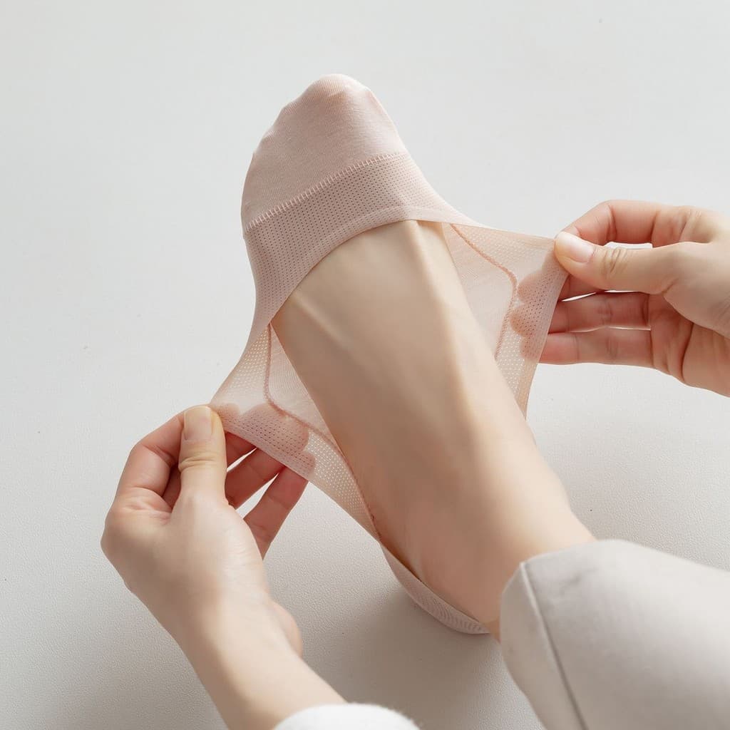 Meias femininas finas de verão, Silicone antiderrapante, não pode tirar o salto, boca rasa, meias invisíveis, meias femi