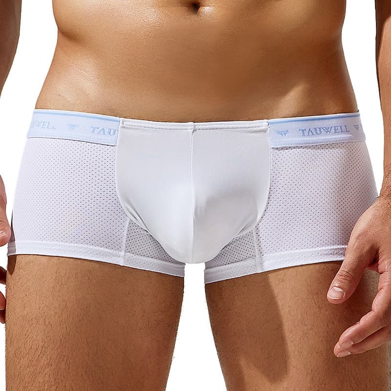 TAUWELL TAUWELL Bolsa masculina convexa em U justa de camada única Boxer de malha respirável B