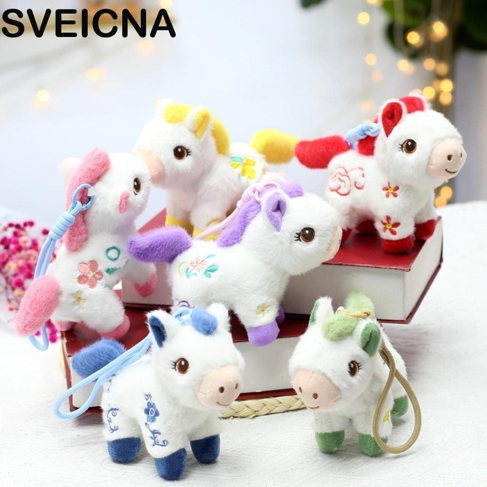 SVEICNA Boneca De Pelúcia De Animal De Desenho Animado , Chaveiro Pônei Vintage De Algodão PP Mascote , Confortável