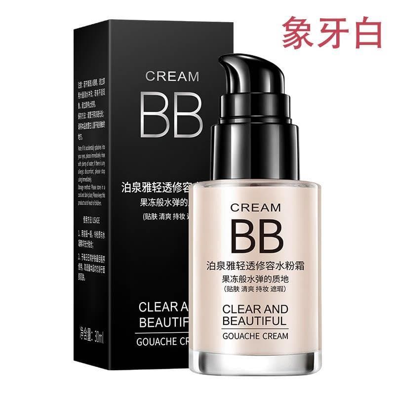 Genuíno marfim branco luz transparente contorno guache creme BB creme Boquanya base líquida de longa duração sem maquiag