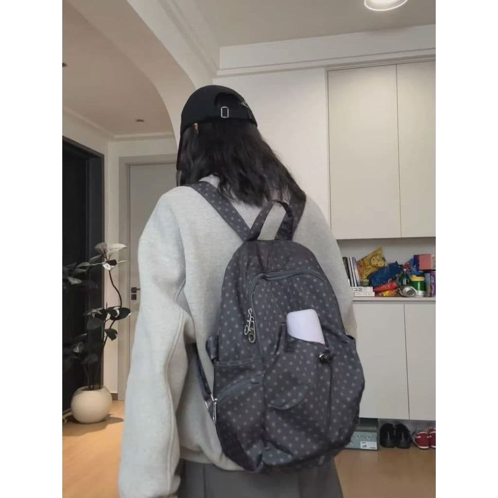 Estilo coreano mochila Polka Dot Design bolso saco de escola mochila Casual leve faculdade estudante mochila do ensino m