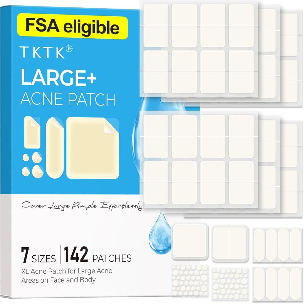 Adesivos Grandes para Espinhas no Rosto, 7 Tamanhos de Adesivos Grandes para Acne, Curativos Hidrocoloides XL Elegíveis