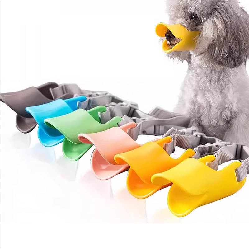 Cão Duckbill capa Anti-mordida latindo aleatório comer boca capa casca rolha filhote de cachorro máscara de água potável