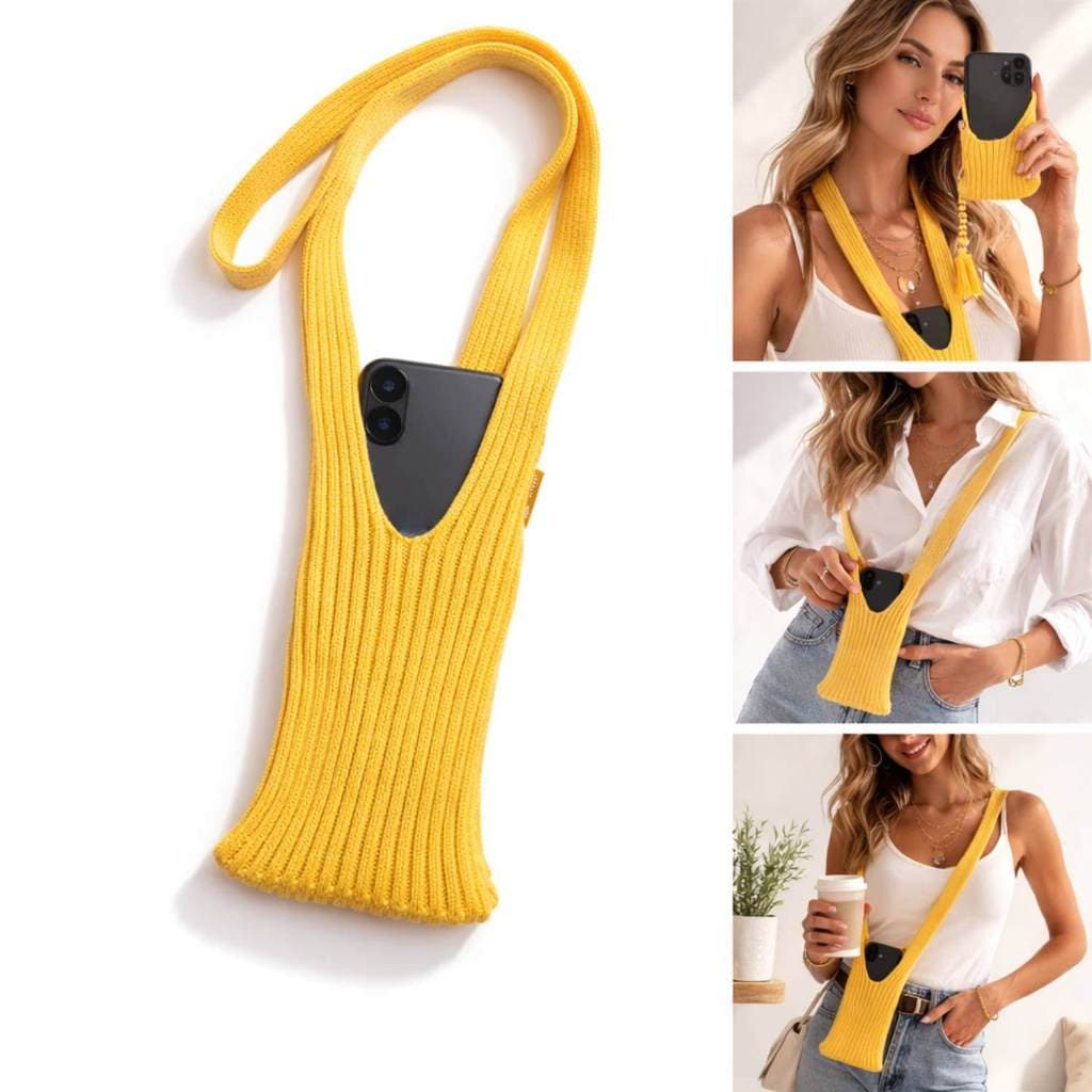 Capa Bolsa Phone Pocket Em Tecido 80cm Amarelo
