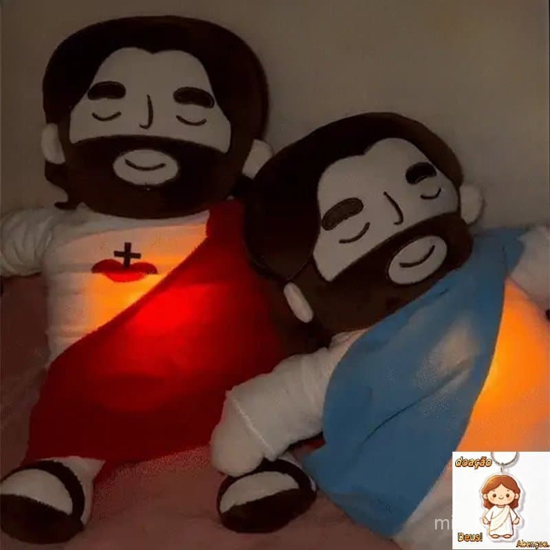 38CM Respiração Jesus Acalma Brinquedo De Pelúcia Para Crianças Macio Calmante Plushies Reconfortante Coração Páscoa Pre