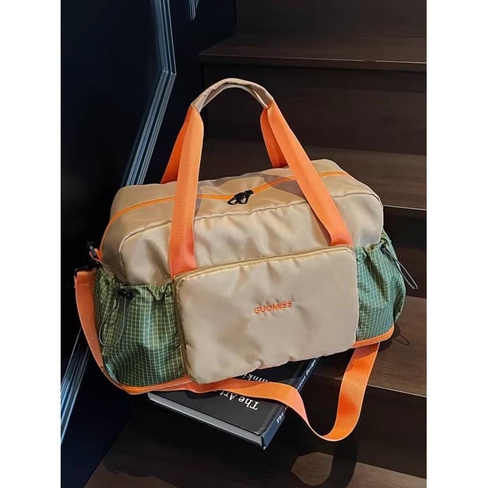 Bolsa de viagem portátil grande capacidade extensível saco de bagagem feminino leve dobrável estudante mochila esperando