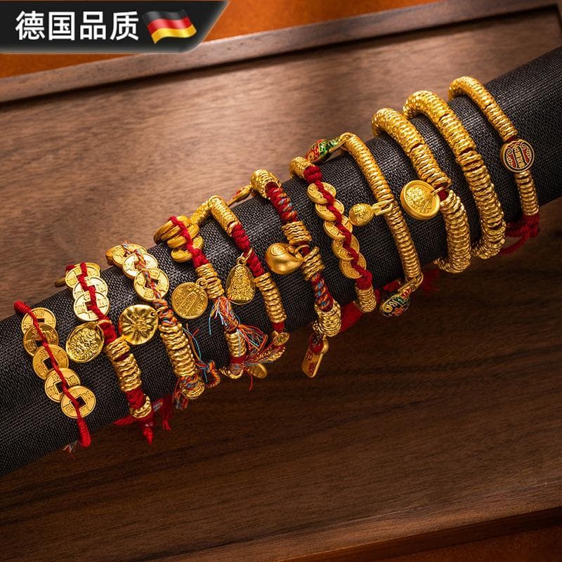 Cintura torcida Wankan pulseira nova placa de estilo chinês torcido método antigo areia ouro amarelo deus da riqueza car