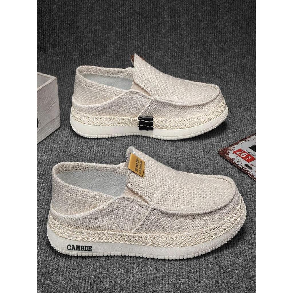Sapatos masculinos de lona primavera respirável velho pequim sapatos de pano masculino Casual preguiçoso pessoas desliza