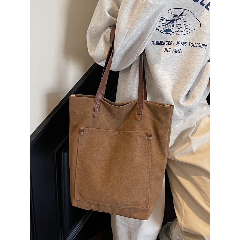 Moda All-Match bolsa de lona feminina 2025 novo estilo Casual bolsa de grande capacidade simples Commuter Tote bolsa de