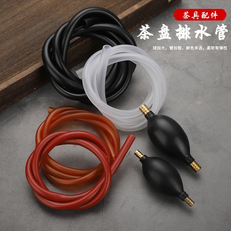 Bandeja de chá tubo de drenagem com bola de sucção cobre Silicone tubo de esgoto mesa de chá mangueira de saída Kung Fu