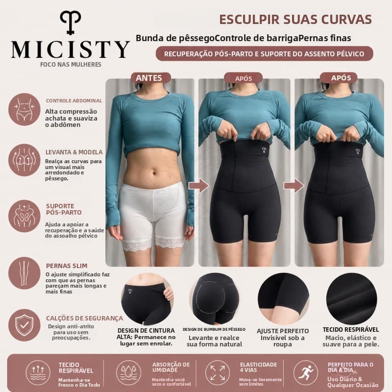MIIUROSE MICISTY shorts de segurança de cintura alta, com efeito de controle abdominal e levantamento de glúteos, modela