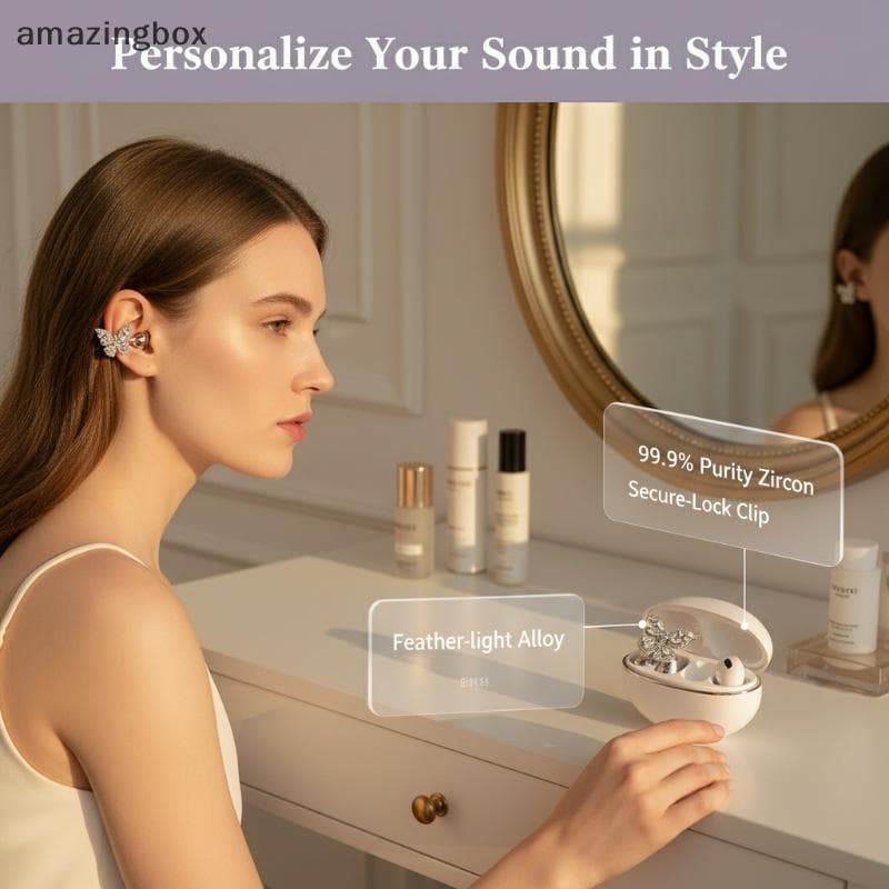 Clipe De Fone De Ouvido Borboleta Brilhante Diamante Zircão Acessórios DIY Para Fones Personalizados Cenas Musicais Eleg