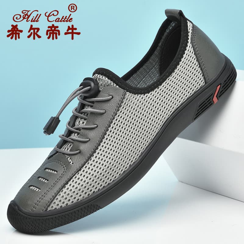 Desodorante sapatos masculinos verão respirável malha sapatos casuais leve grande malha sola macia Anti-deslizamento des