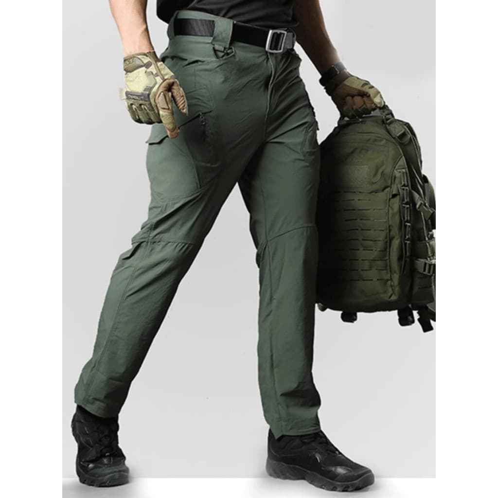 Calças táticas masculinas estiramento calças de secagem rápida ao ar livre militar fã calças de treinamento Multi-bolso