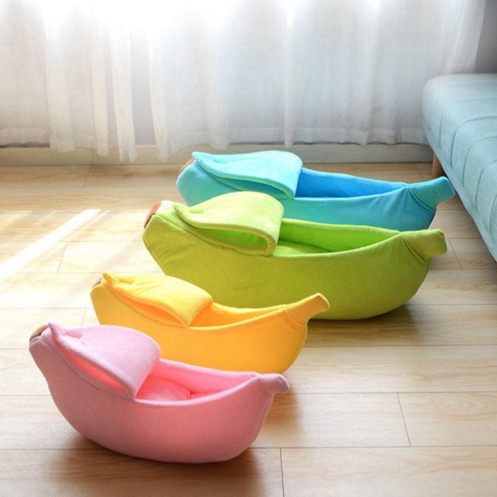 Banana Gato Cama Pequena Média Grande Cesta Macia Casa Canil Pet Winter Suprimentos De Cachorro