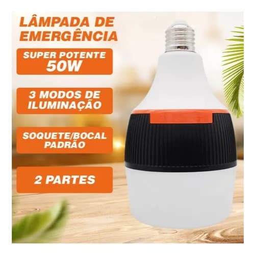 Super lâmpada de emergência 50w 6h ligada após faltar energia BIVOLT