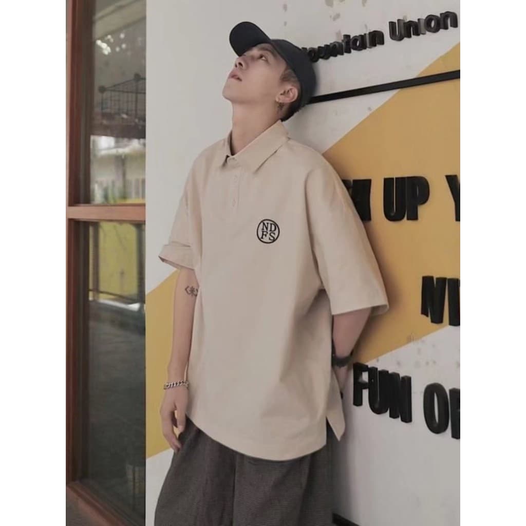 Camisa polo japonesa de manga curta verão masculina solta ins Design nicho lapela camiseta Street Wear na moda All-Match