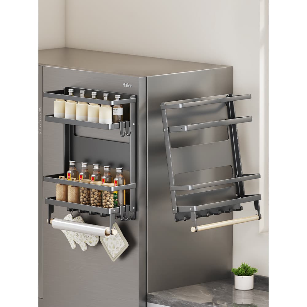 Rack magnético para geladeira, rack de armazenamento lateral, suprimentos de cozinha, artefato doméstico Daquan, cabide